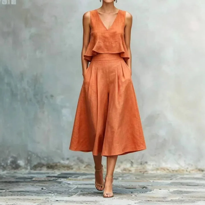 Vera Ruffle Linen Set