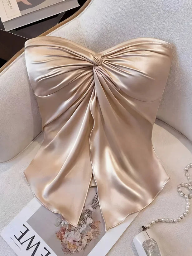 Colette Satin Strapless Blouse