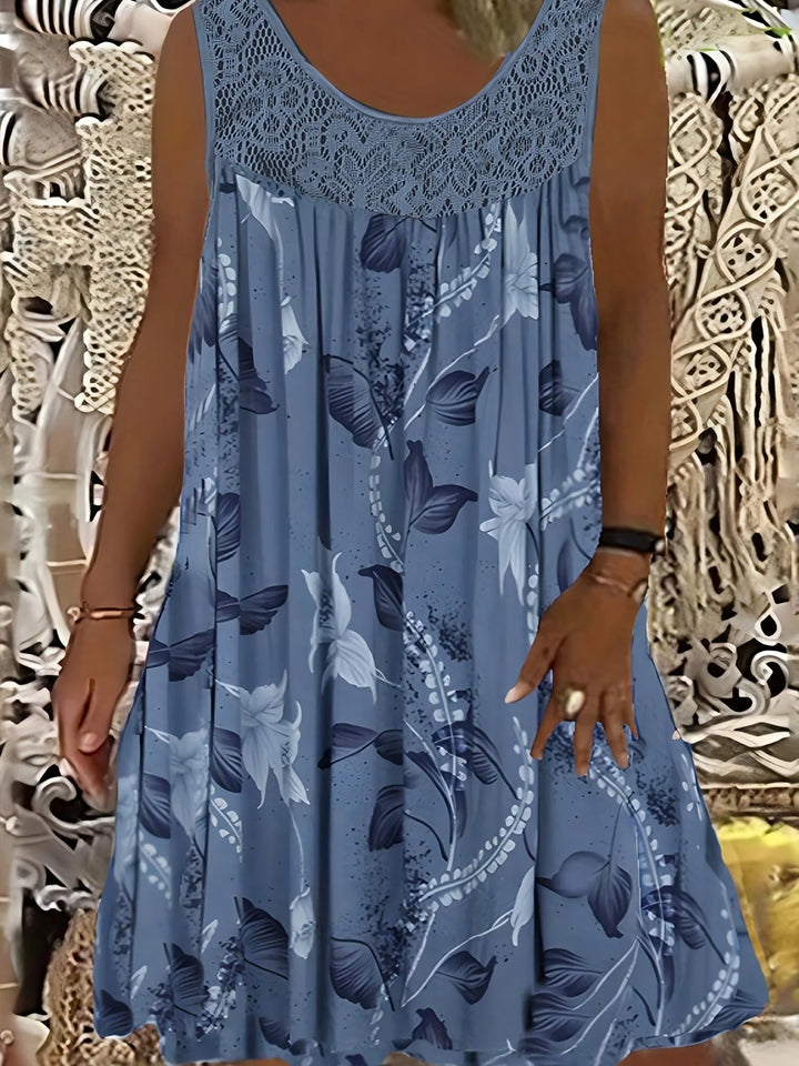 Rose Casual Floral Midi Dress