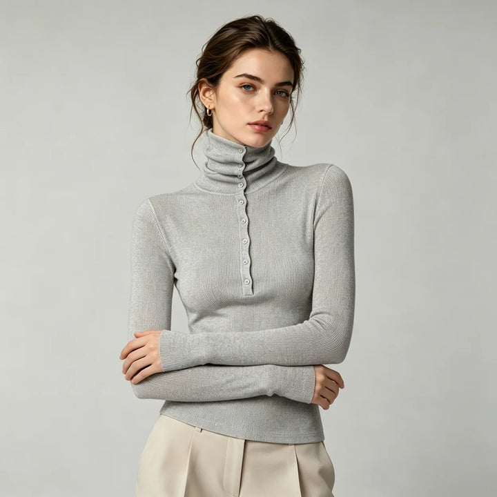 Elodie Ribbed Mock Neck Top
