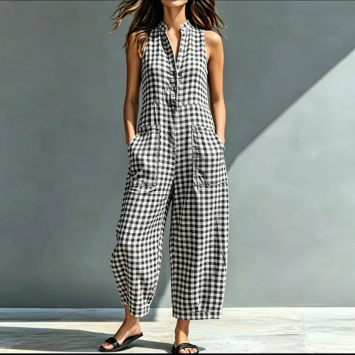 Ramon Plaid Wide Leg Jumpsuit