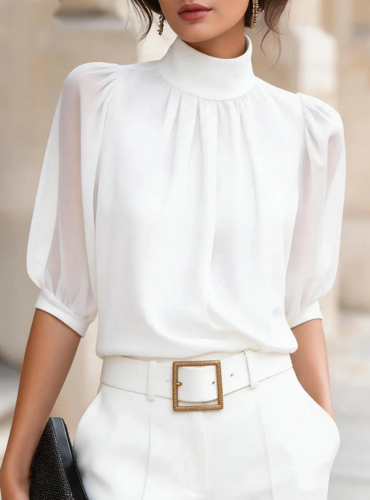 Emery Pleated Chiffon Blouse