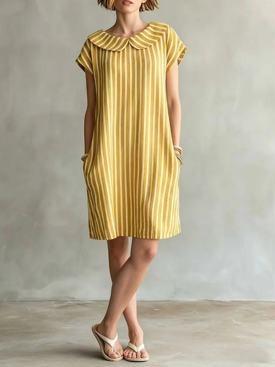 Roslyn Striped Casual Shift Mini Dress