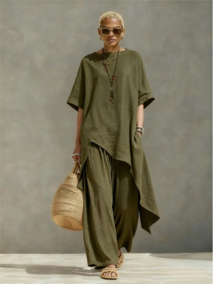 Marlowe Relaxed Fit Asymmetrical Top Set