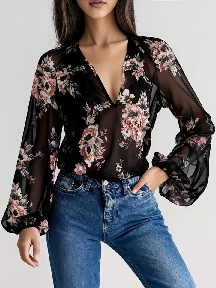 Giselle Floral Chiffon Blouse