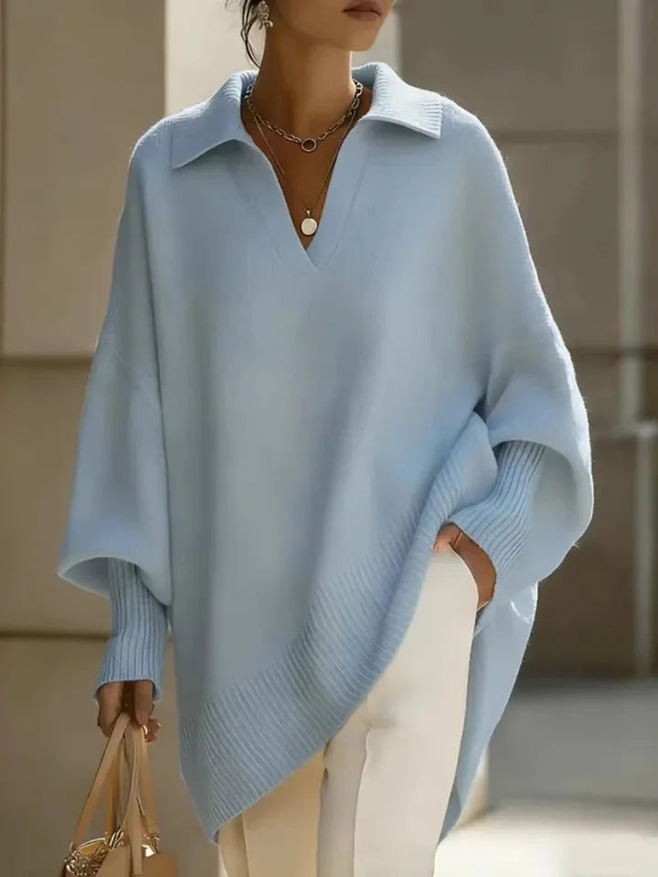 Elise Oversized V Neck Knit Sweater