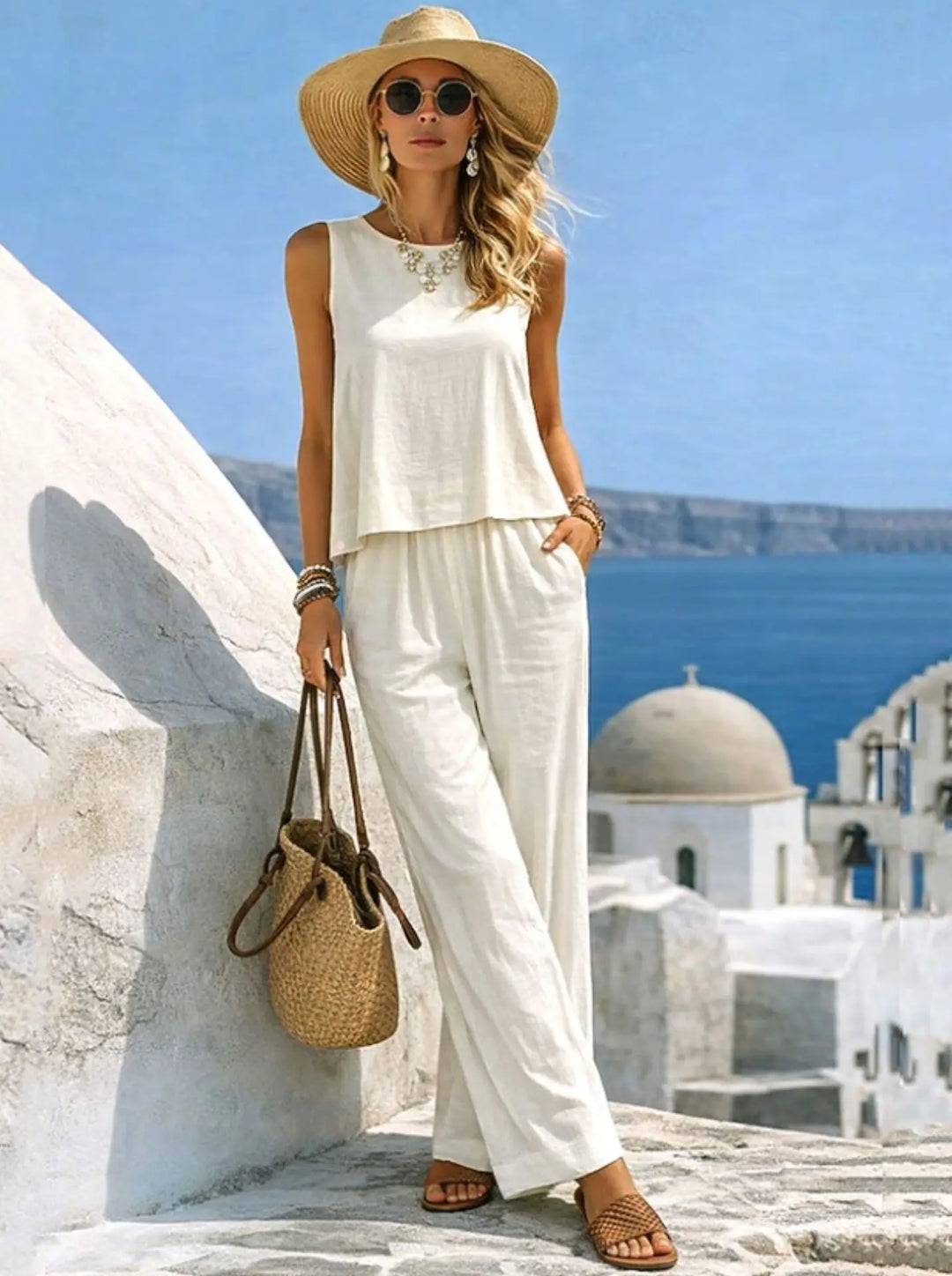 Harlow Elegant Wide Leg Two- Piece Set