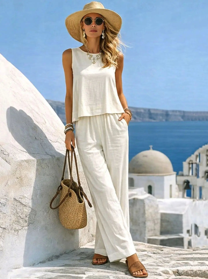 Harlow Elegant Wide Leg Two- Piece Set