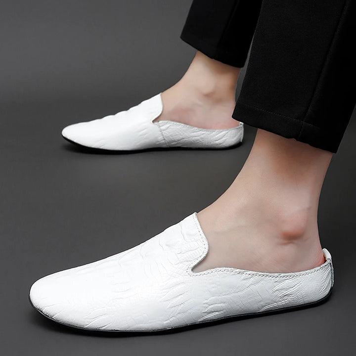 Lennon Crocodile Mule Loafers