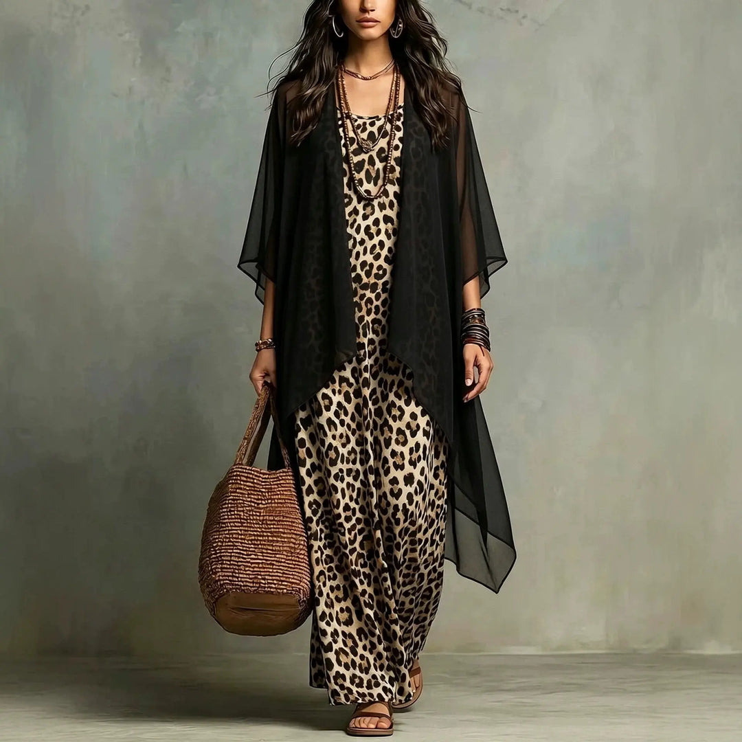 Isla Leopard Print Maxi Dress Set