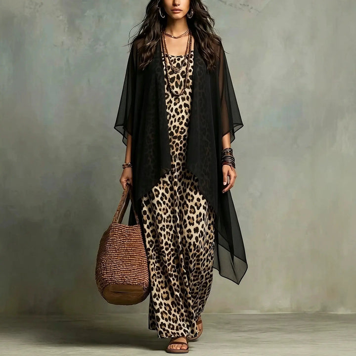 Isla Leopard Print Maxi Dress Set