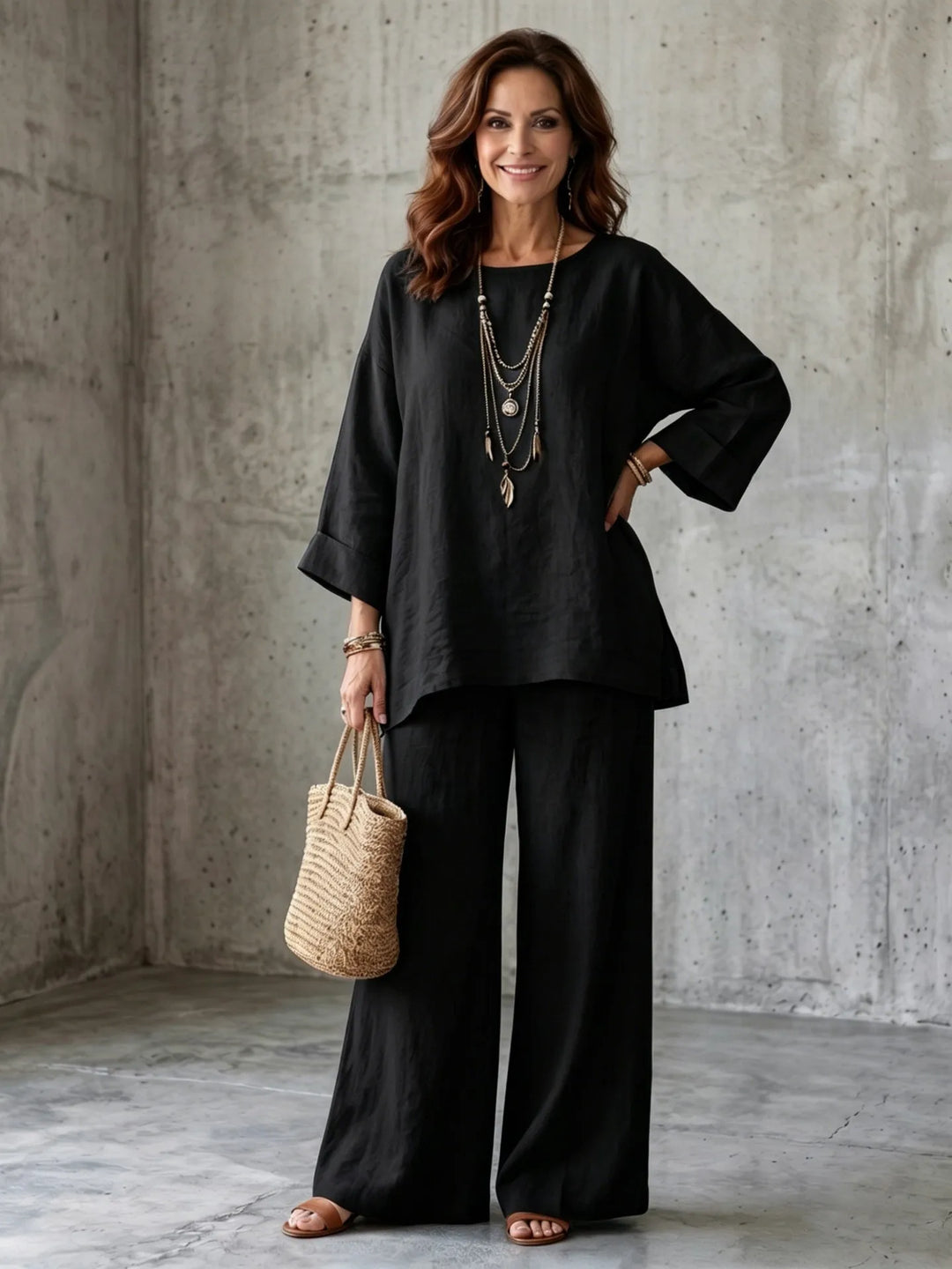Brinley Casual Wide Leg Set
