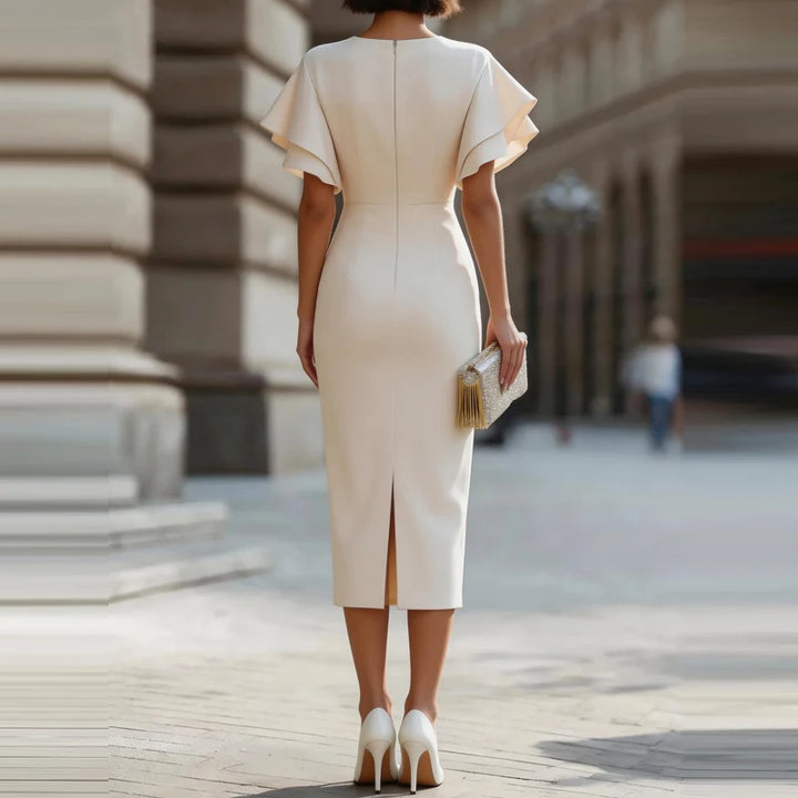 Isadora Ruffle Sleeve Midi Dress