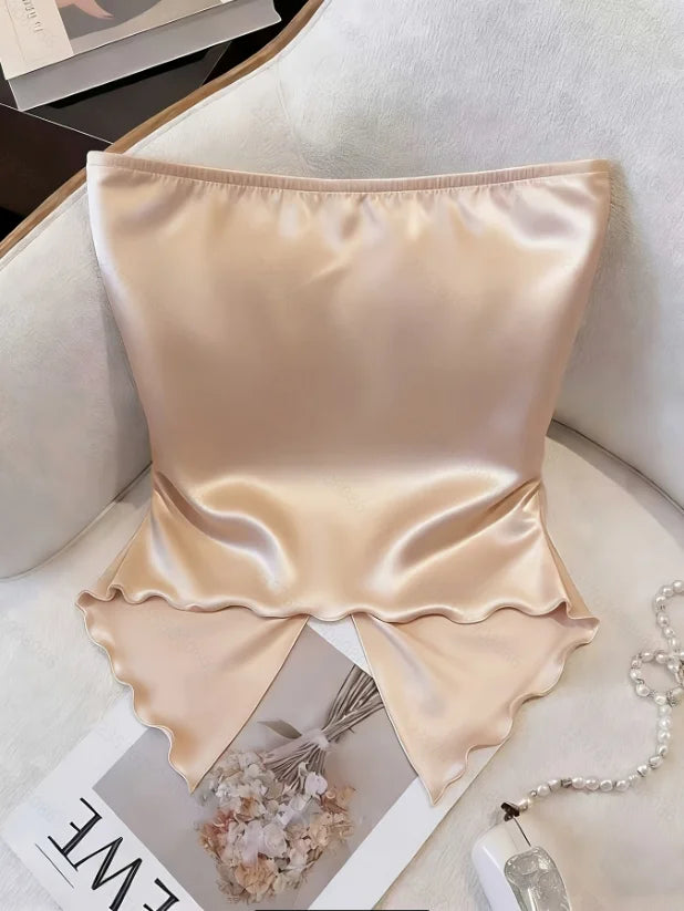 Colette Satin Strapless Blouse