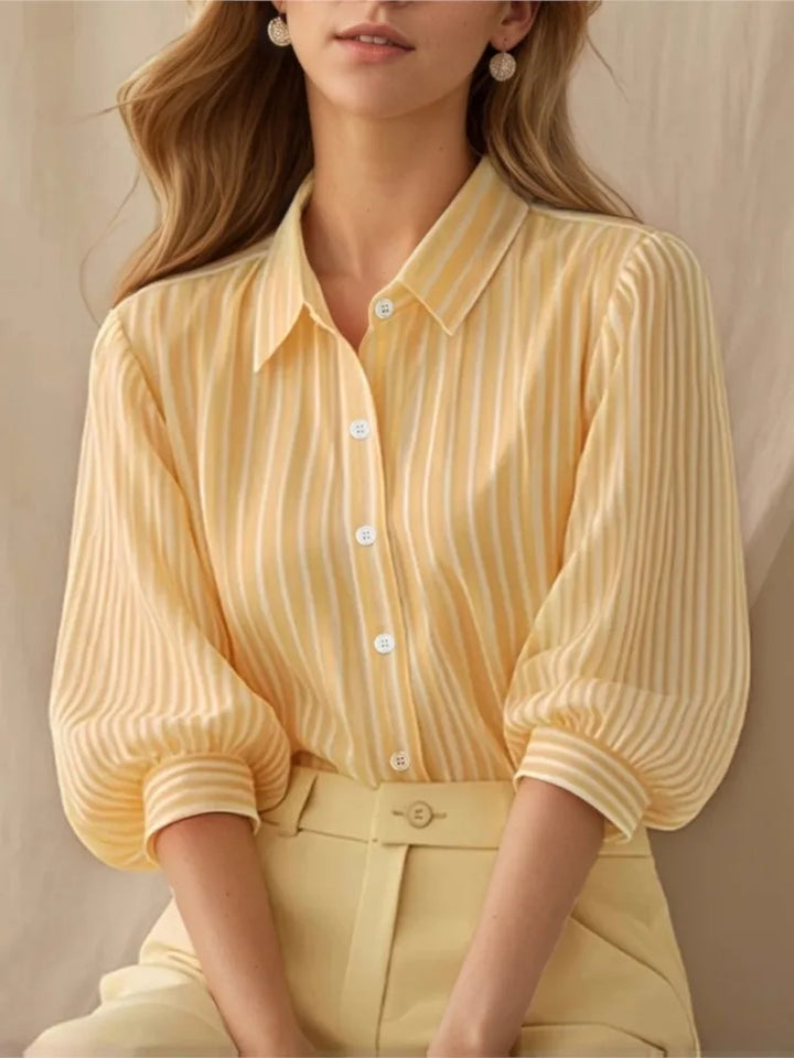 Rosalinda Striped Puff Sleeve Shirt