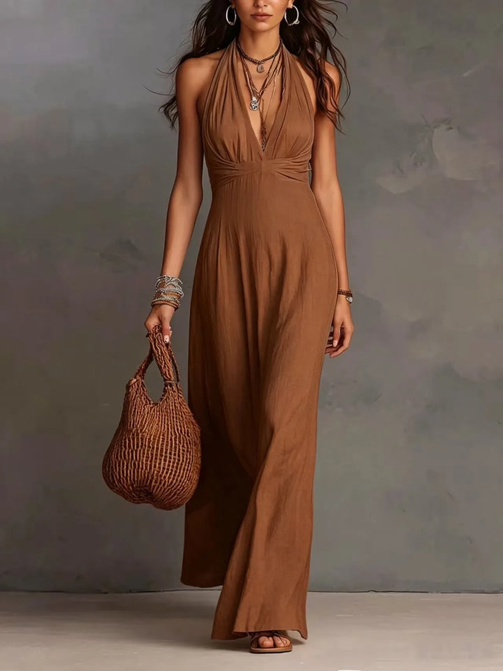 Angel  V-Neck Elegant Maxi Dress