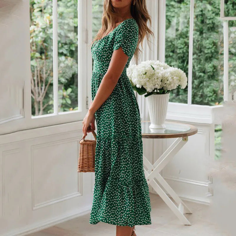 Cressida Floral Puff Sleeve Midi Dress