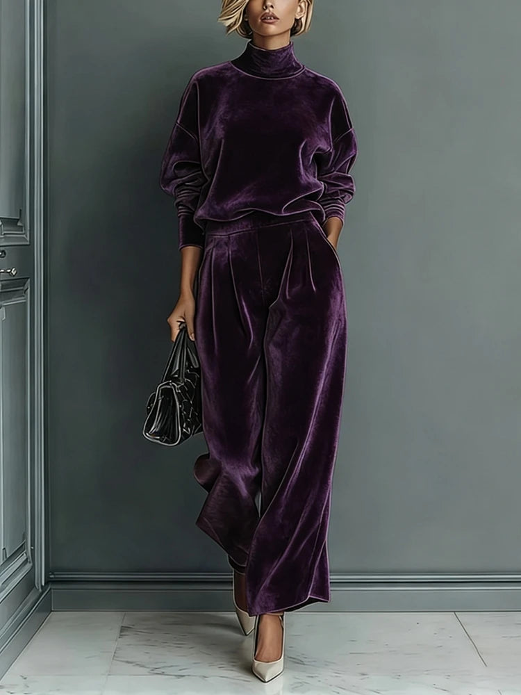 Laurel High Neck Velvet Set