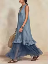 Loretta Bohemian Ruffle Hem Maxi Dress