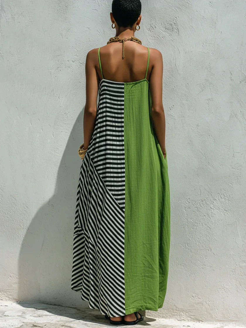 Liana Casual Striped Maxi Dress