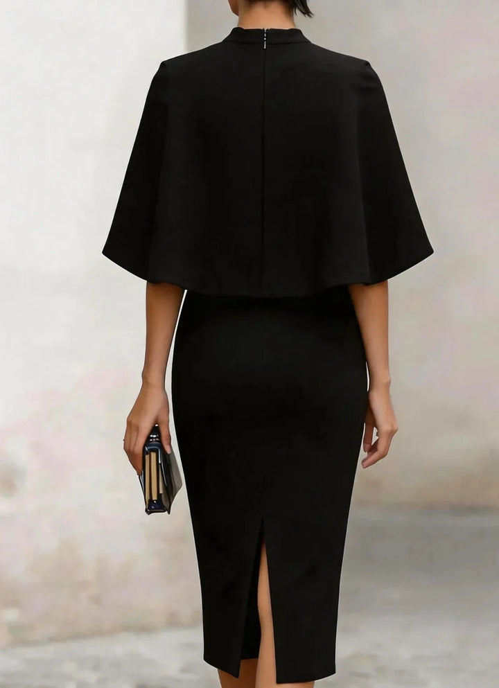 Daniella Cape Sleeve Semi Formal Dress
