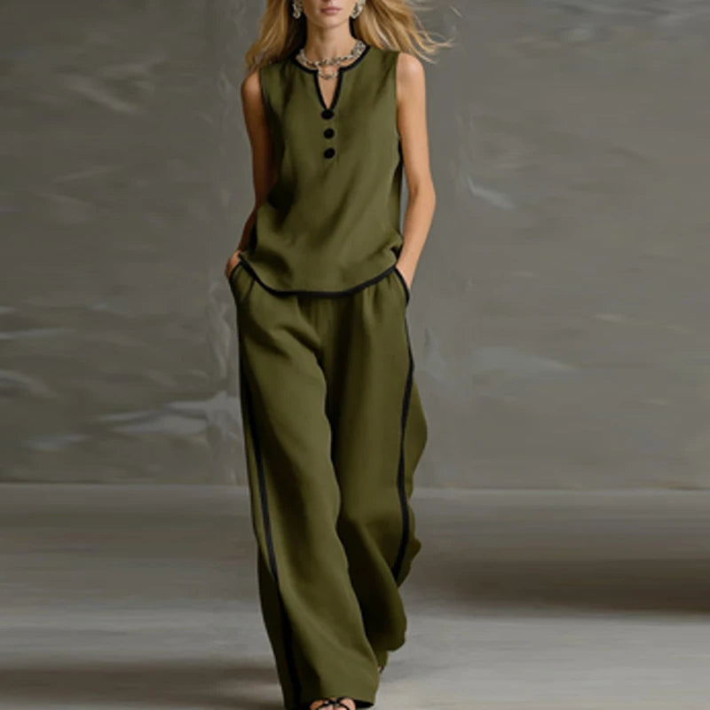Vionna Sleeveless Two Piece Set
