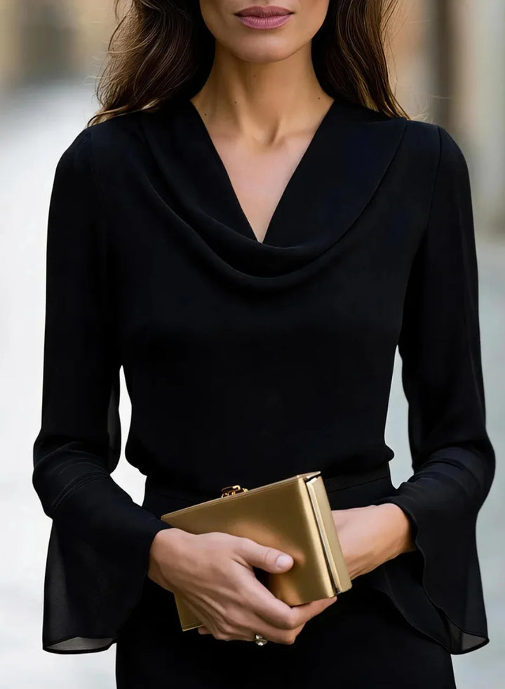 Mireille Draped V Neck Blouse