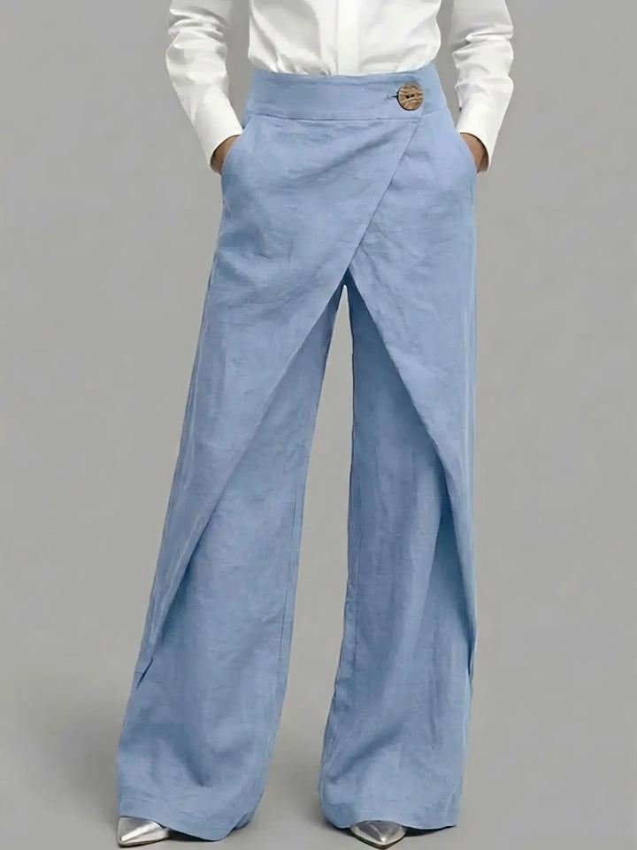 Abby Wrap Linen Wide Leg Pants