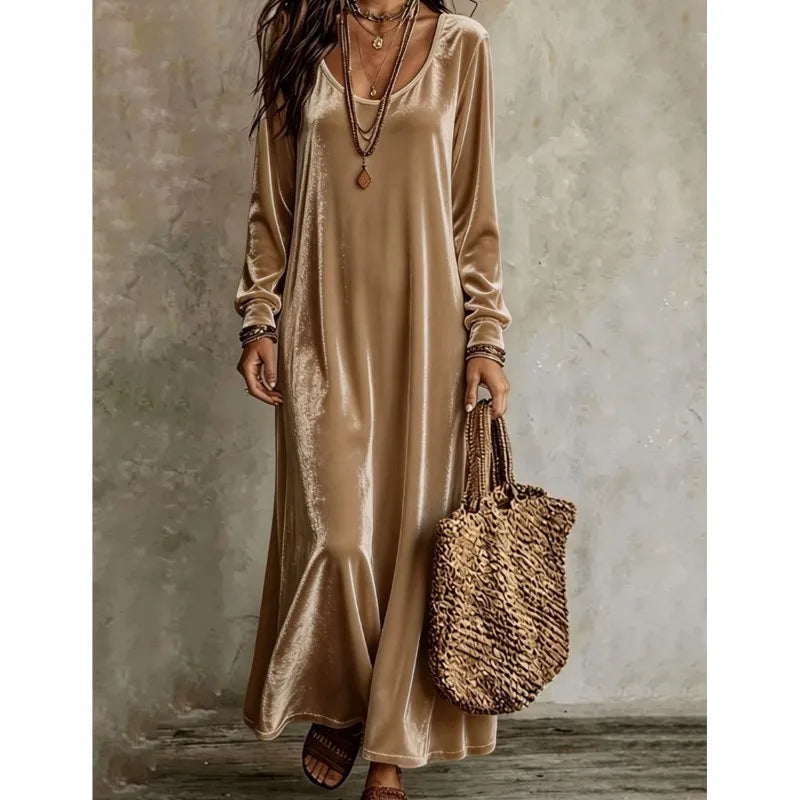 Selene Velvet Finish Maxi Dress