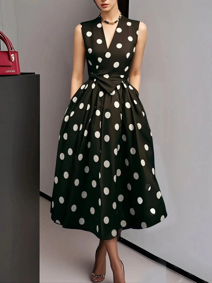 Margot Vintage Polka Dot Midi Dress