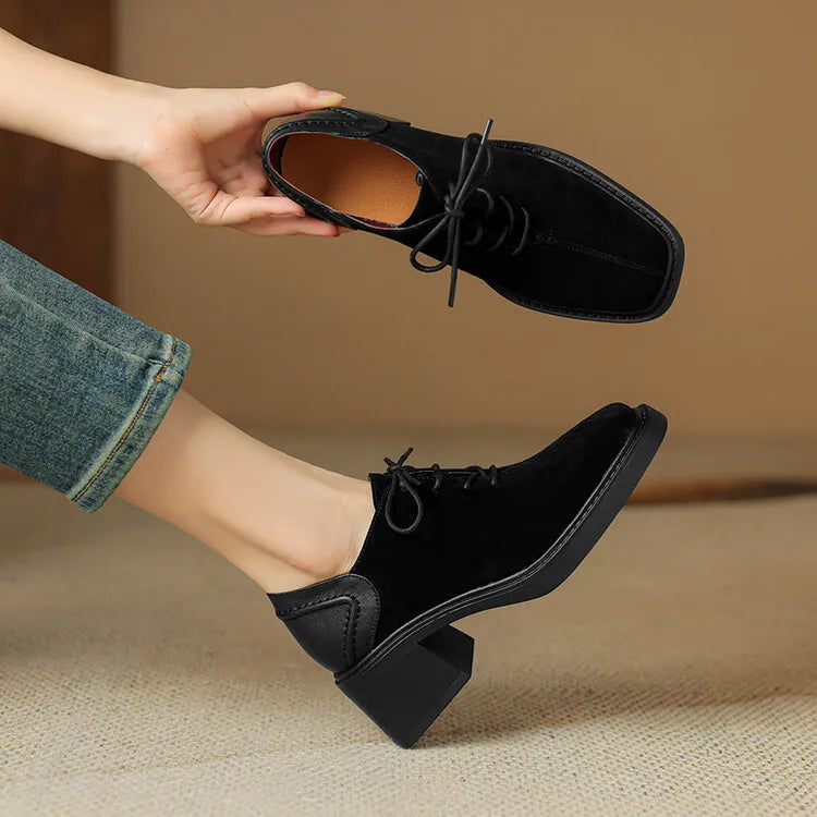 Sutton Suede Block Heel Loafers