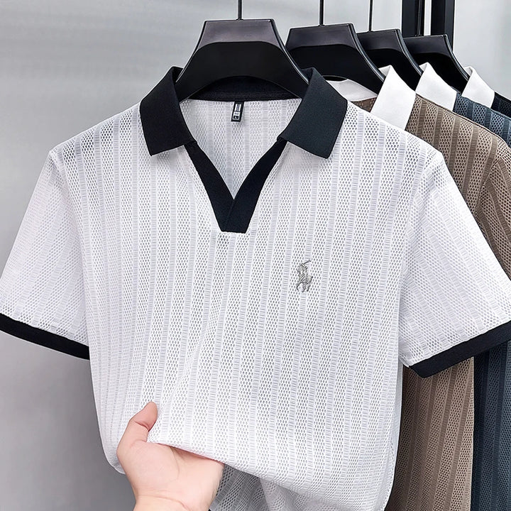 Elliot V Neck Knit Polo Shirt