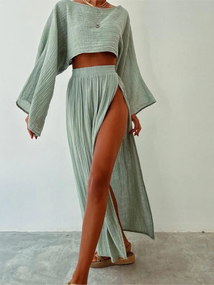 Kimberly Crop Top and Maxi Skirt Set