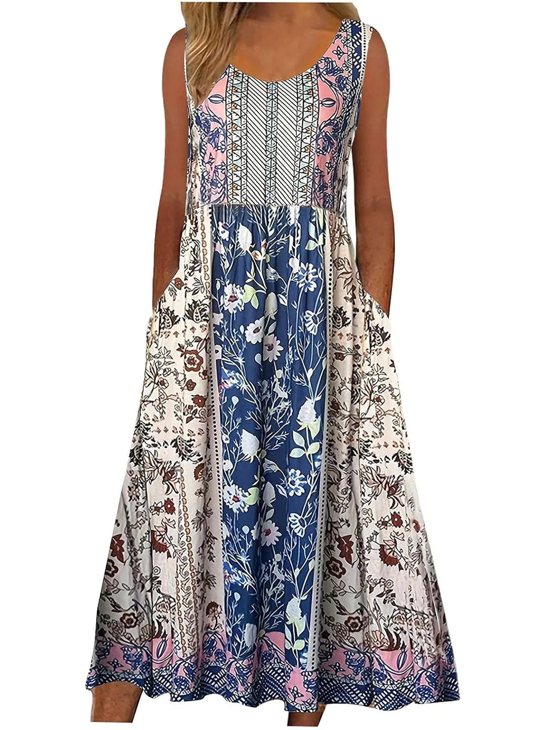 Eliane Boho Floral Midi Dress