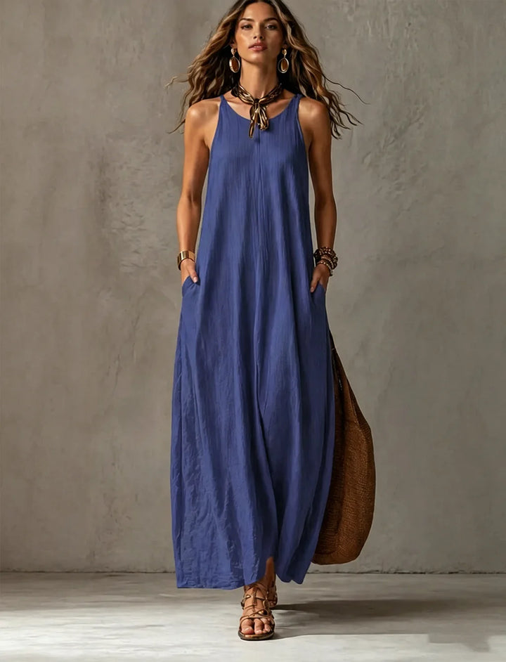Isolde Pocket Linen Maxi Dress