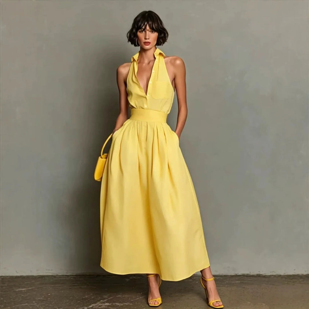 Cassidy Collar Shirt Midi Dress