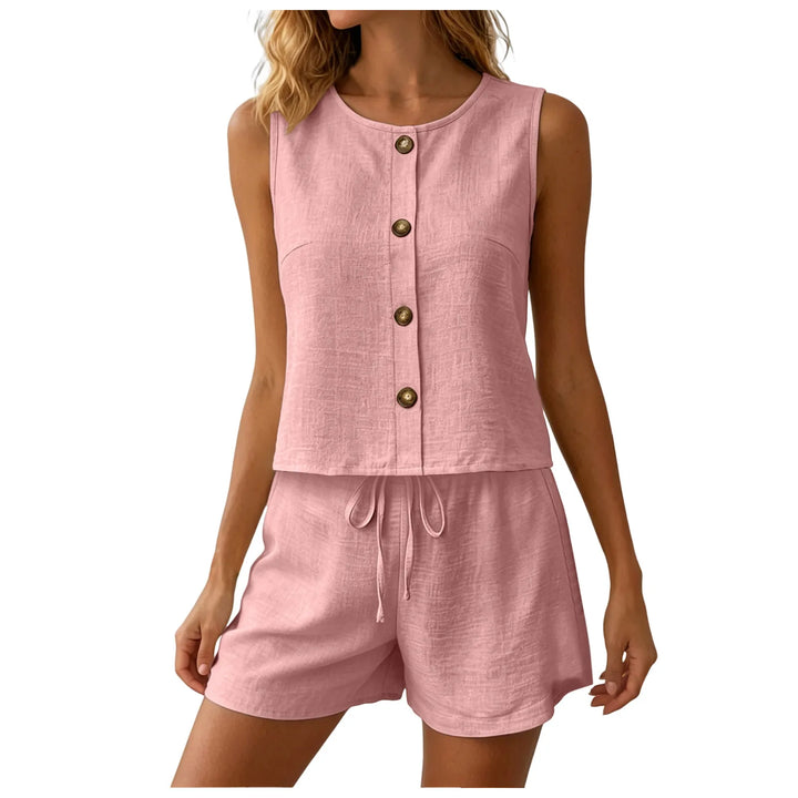 Camille Casual Sleeveless Matching Shorts Set