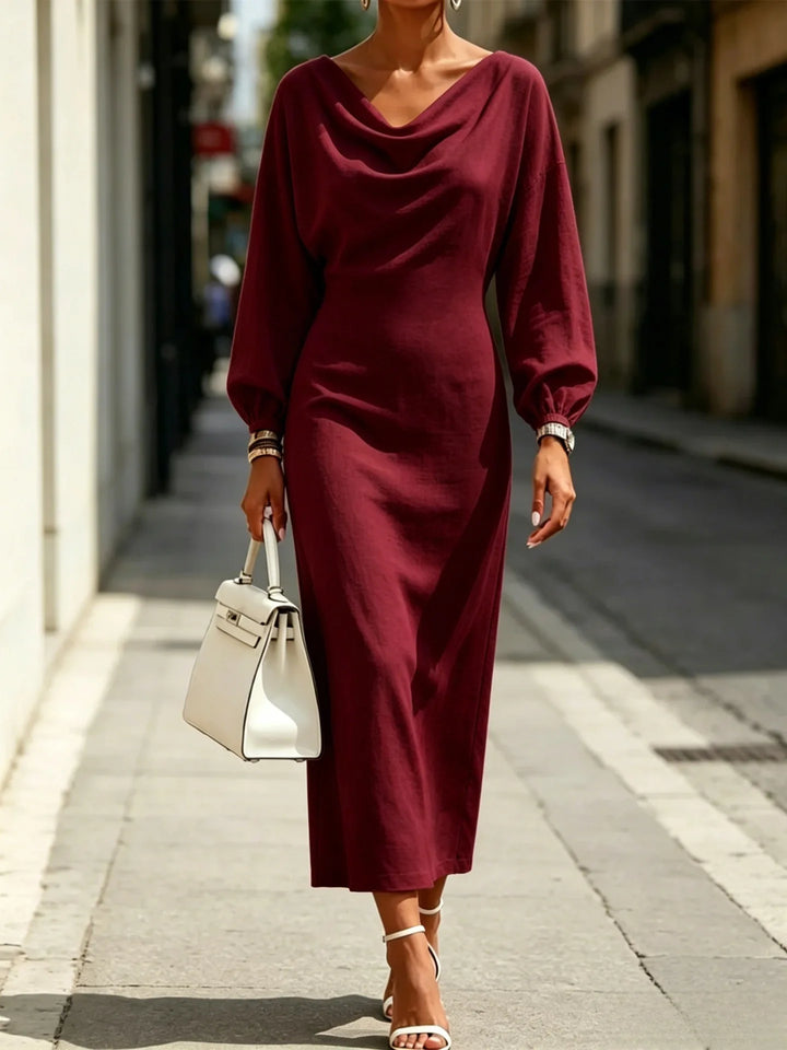 Adeline Cowl Neck Midi Dress