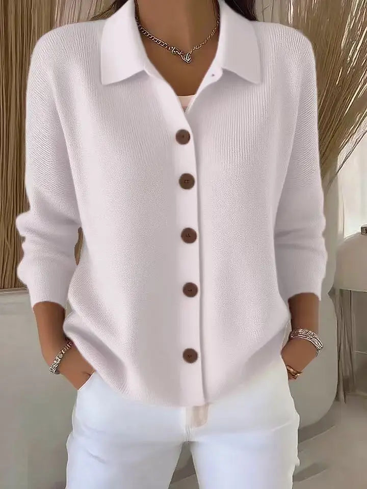 Genevieve Collared Knit Cardigan