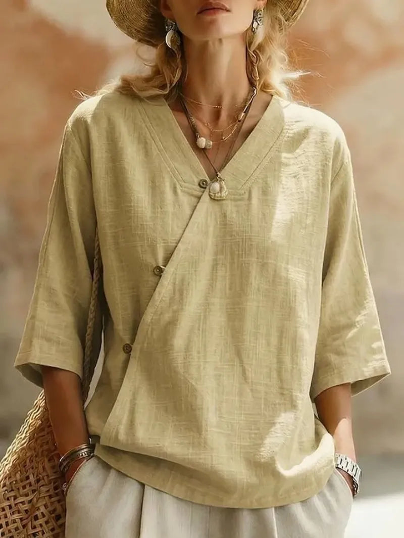 Carla Oversized V Neck Blouse