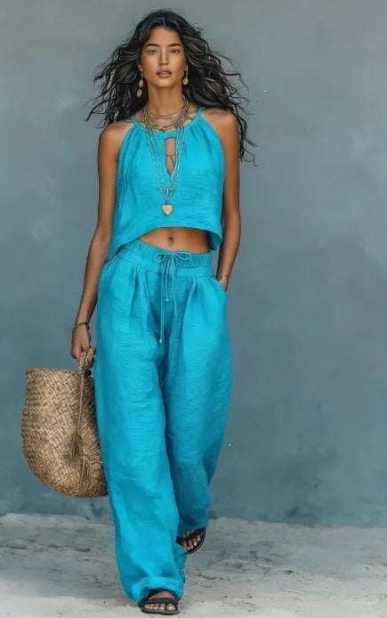 Reese Sleeveless Crop Top MatchingSet