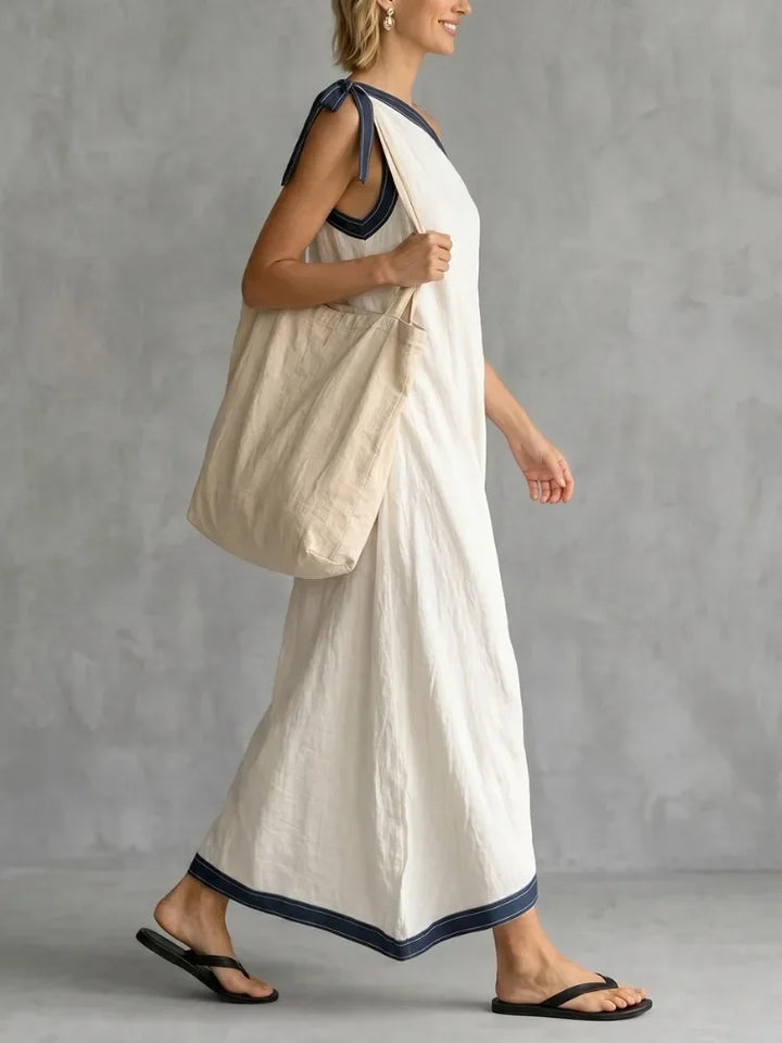 Odalys One Shoulder Vacation Maxi Dress