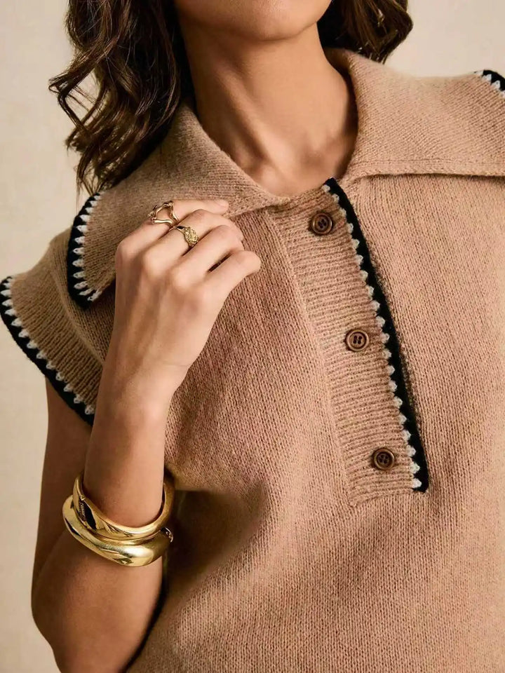 Briar Sleeveless Collared Sweater