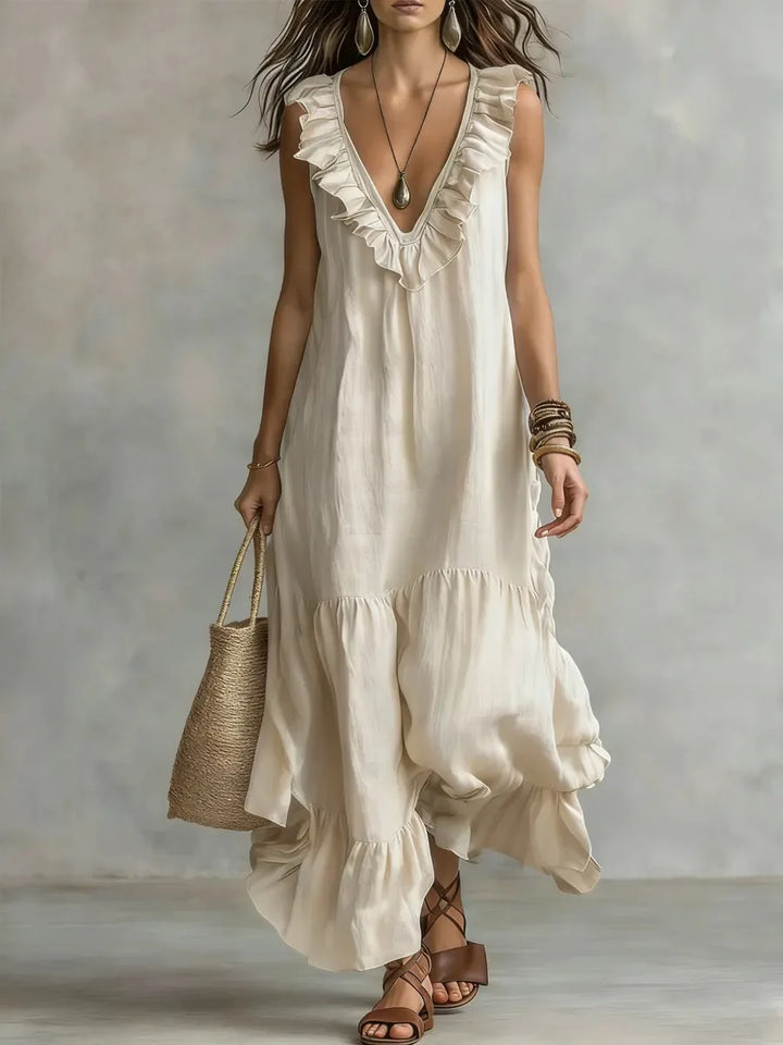 Allison Ruffle Sleeveless Maxi Dress