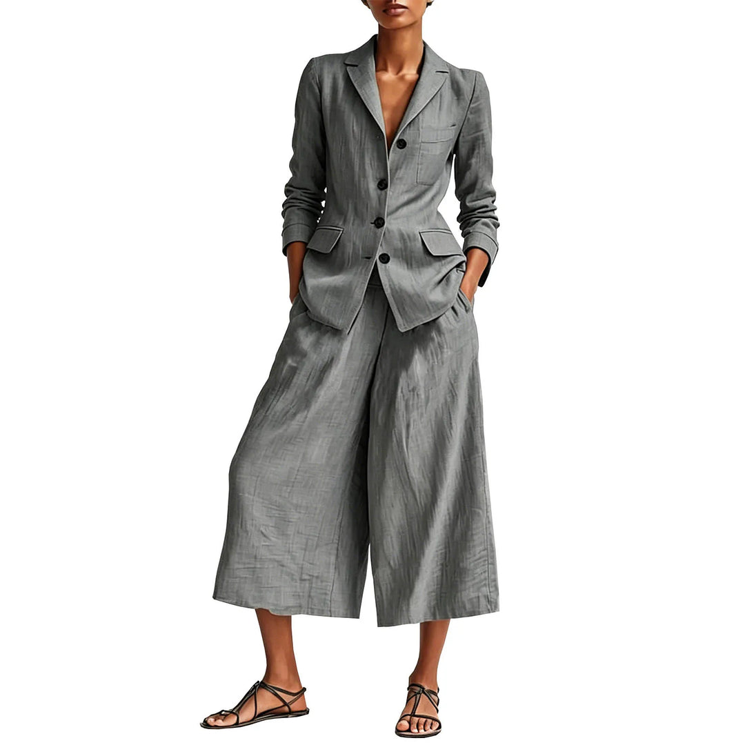 Nicole Wide Leg Tailored Suit Set