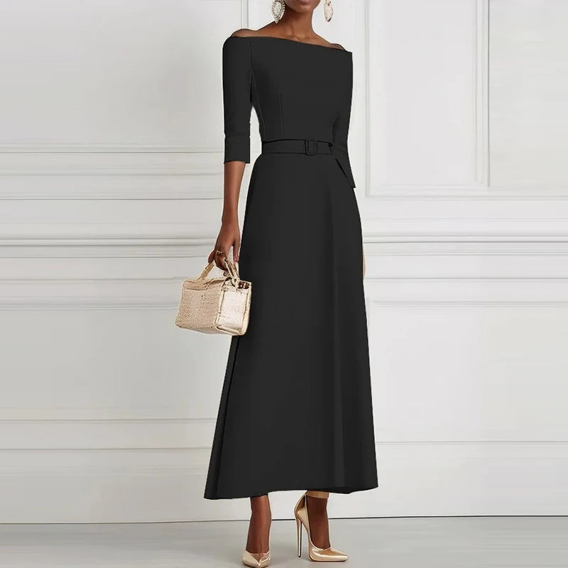 Victoria Elegant Long Sleeve Maxi Dress