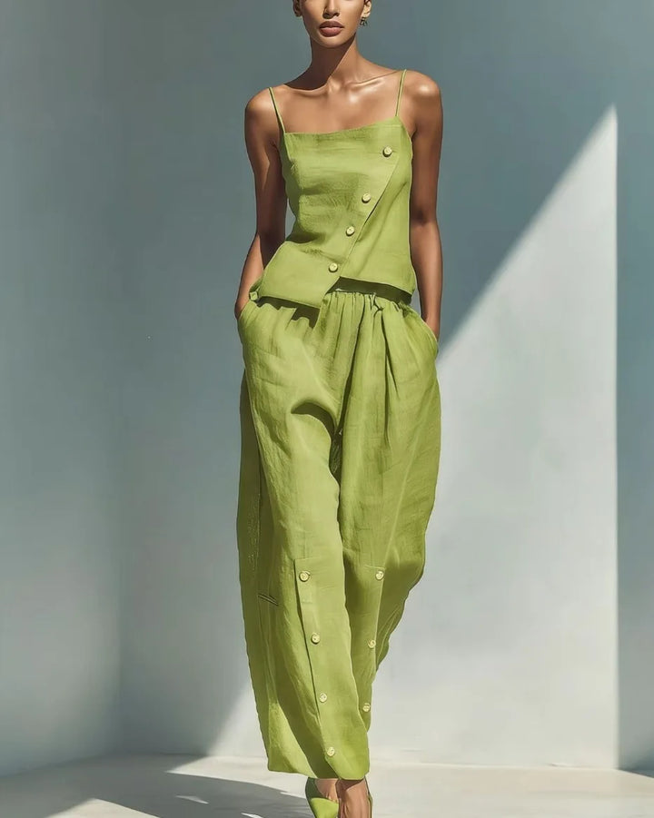 Beverly Sleeveless Top and Trousers Set