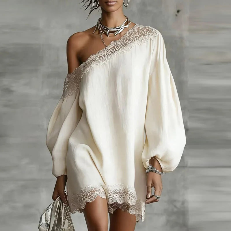 Bellarose One Shoulder Boho Mini Dress