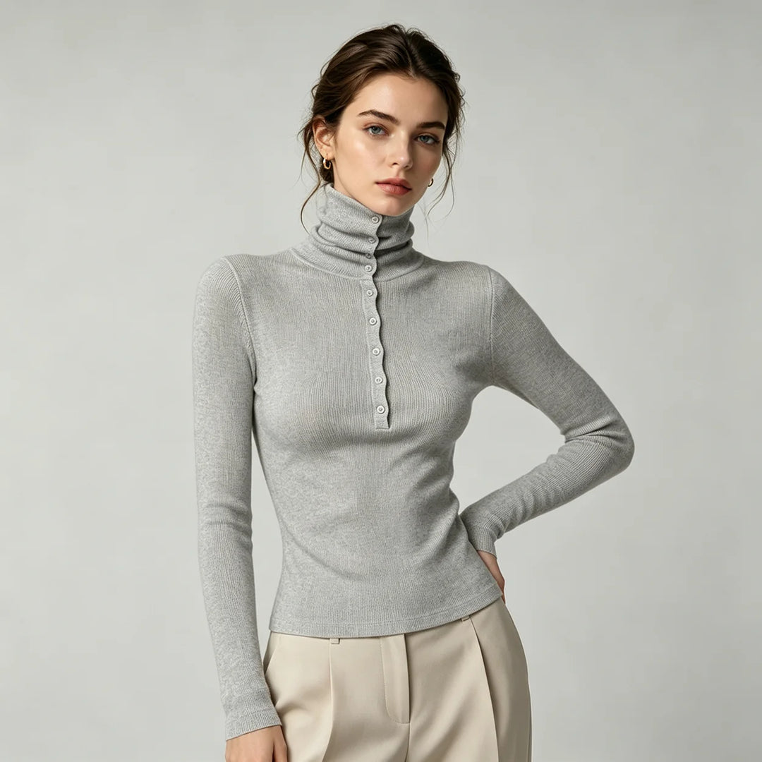 Elodie Ribbed Mock Neck Top