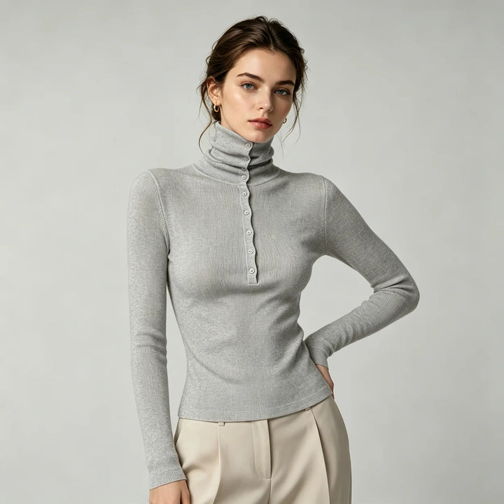 Elodie Ribbed Mock Neck Top